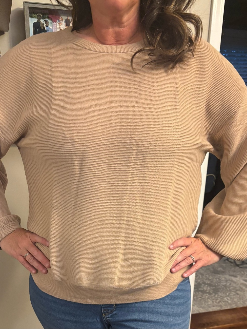 Classic Scoop Neck Sweater in Beige